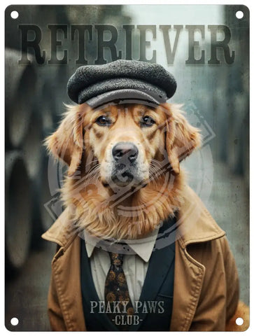 PEAKY PAWS CLUB - Retriever Fridge Magnet Metal Signs