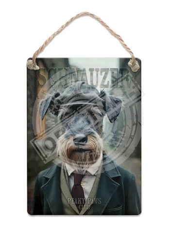 PEAKY PAWS CLUB - Schnauzer Fridge Magnet Metal Signs