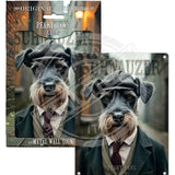 PEAKY PAWS CLUB - Schnauzer Mini Metal Sign 15cm x 20cm Metal Signs