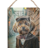 PEAKY PAWS CLUB - Shih Tzu Brown Dangler Metal Signs