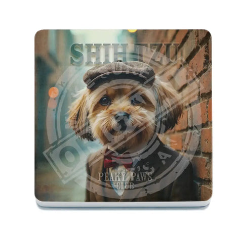 PEAKY PAWS CLUB - Shih Tzu Brown Fridge Magnet Metal Signs