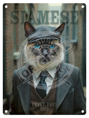 Peaky Paws Club - Siamese Cat Metal Signs