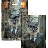 PEAKY PAWS CLUB - Siamese Cat Mini Metal Sign 15cm x 20cm Metal Signs