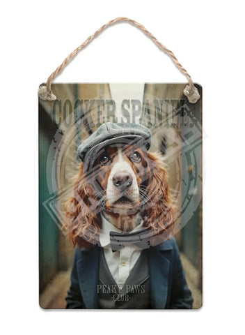 PEAKY PAWS CLUB - Spaniel Fridge Magnet Metal Signs