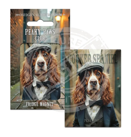 PEAKY PAWS CLUB - Spaniel Fridge Magnet Metal Signs