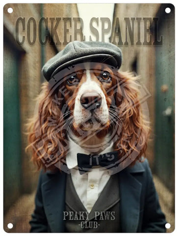 Peaky Paws Club - Spaniel Metal Signs