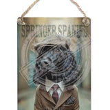 PEAKY PAWS CLUB - Springer Spaniel Black Dangler Metal Signs