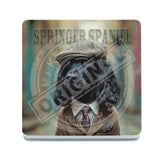 PEAKY PAWS CLUB - Springer Spaniel Black Melamine Coaster Metal Signs