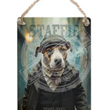 PEAKY PAWS CLUB - Staffie Dangler Metal Signs