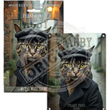 PEAKY PAWS CLUB - Tabby Cat Mini Metal Sign 15cm x 20cm Metal Signs
