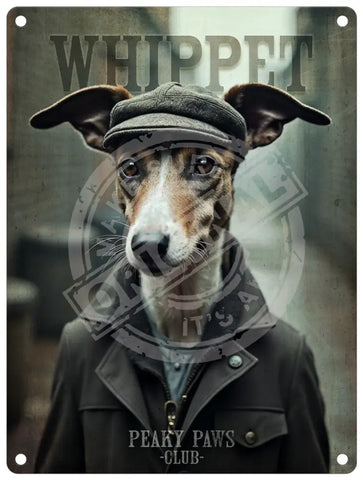 PEAKY PAWS CLUB - Whippet Fridge Magnet Metal Signs