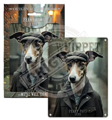 PEAKY PAWS CLUB - Whippet Fridge Magnet Metal Signs