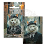 PEAKY PAWS CLUB - White Cat Fridge Magnet Metal Signs