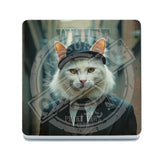 PEAKY PAWS CLUB - White Cat Melamine Coaster Metal Signs