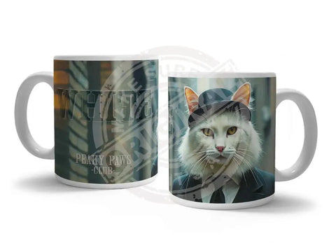 PEAKY PAWS CLUB - White Cat Fridge Magnet Metal Signs