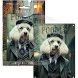 PEAKY PAWS CLUB - White Poodle Mini Metal Sign 15cm x 20cm Metal Signs