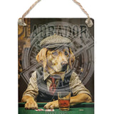 PEAKY PAWS CLUB - Yellow Labrador Dangler Metal Signs