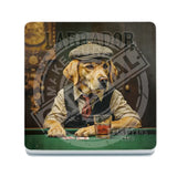 PEAKY PAWS CLUB - Yellow Labrador Melamine Coaster Metal Signs