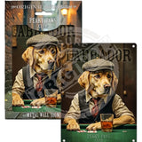 PEAKY PAWS CLUB - Yellow Labrador Mini Metal Sign 15cm x 20cm Metal Signs