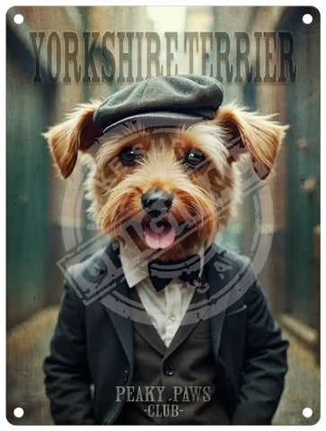 Peaky Paws Club - Yorkshire Terrier Metal Signs