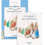 Beatrix Potter Peter Rabbit Benjamin Bunny cuddling metal wall sign