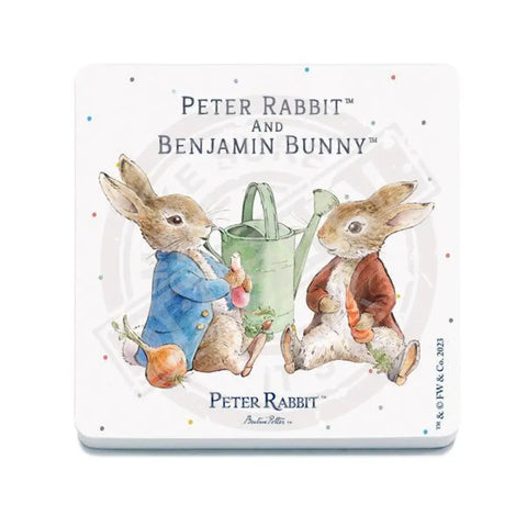 Beatrix Potter Peter Rabbit Benjamin Bunny sitting metal wall sign