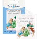 Beatrix Potter Peter Rabbit Benjamin Bunny eating lettuce fridge magnet