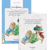 Beatrix Potter Peter Rabbit Benjamin Bunny eating lettuce metal wall sign