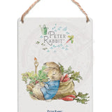 Peter Rabbit - asleep on radish sack Dangler Metal Signs