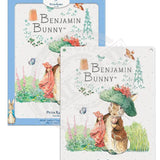 Peter Rabbit Benjamin Bunny holding blanket metal sign