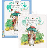 Peter Rabbit Benjamin Bunny holding radishes metal sign