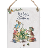 Peter Rabbit Christmas - Baby’s First Dangler Metal Signs