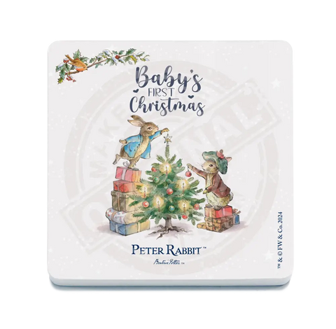 Peter Rabbit Christmas - Baby’s First Mini Metal Sign 15Cm X 20Cm Signs