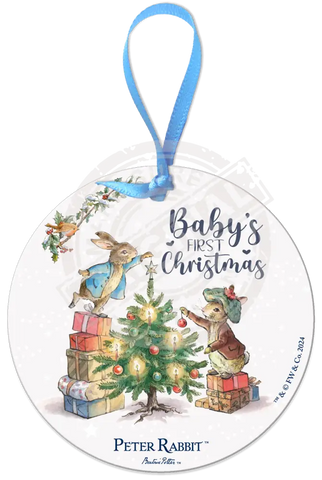 Peter Rabbit Christmas - Baby’s First Mini Metal Sign 15Cm X 20Cm Signs