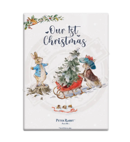 Peter Rabbit Christmas - Our First Mini Metal Sign 15Cm X 20Cm Signs