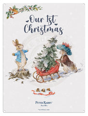 Peter Rabbit Christmas - Our First Mini Metal Sign 15Cm X 20Cm Signs