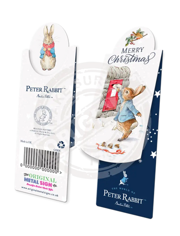 Peter Rabbit Christmas - Postbox Mini Metal Sign 15Cm X 20Cm Signs