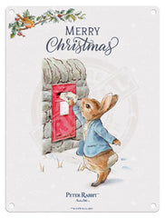 Peter Rabbit Christmas - Postbox Mini Metal Sign 15Cm X 20Cm Signs