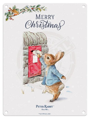 Peter Rabbit Christmas - Postbox Mini Metal Sign 15Cm X 20Cm Signs