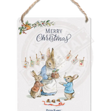 Peter Rabbit Christmas - Pudding Dangler Metal Signs