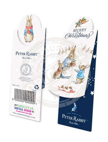 Peter Rabbit Christmas - Pudding Mini Metal Sign 15Cm X 20Cm Signs