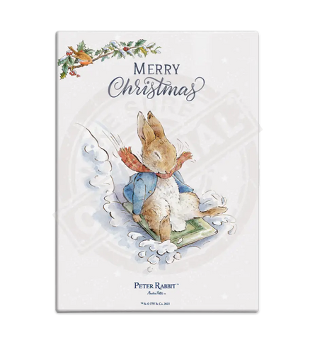 Peter Rabbit Christmas - Sledging Mini Metal Sign 15Cm X 20Cm Signs