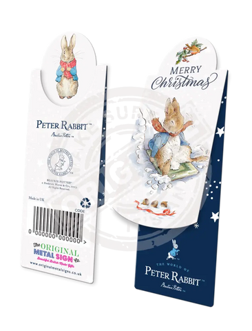 Peter Rabbit Christmas - Sledging Mini Metal Sign 15Cm X 20Cm Signs