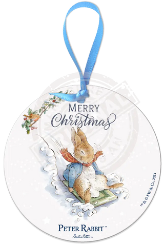 Peter Rabbit Christmas - Sledging Mini Metal Sign 15Cm X 20Cm Signs