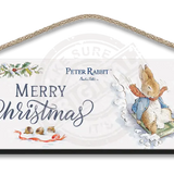 Peter Rabbit Christmas - Sledging Wood Sign 45Cm X 15Cm Metal Signs