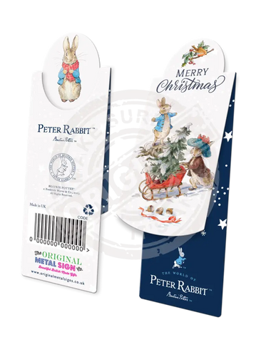 Peter Rabbit Christmas - Sleigh Mini Metal Sign 15Cm X 20Cm Signs