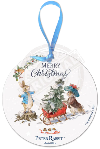 Peter Rabbit Christmas - Sleigh Mini Metal Sign 15Cm X 20Cm Signs