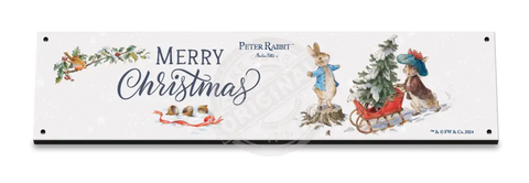 Peter Rabbit Christmas - Sleigh Mini Metal Sign 15Cm X 20Cm Signs