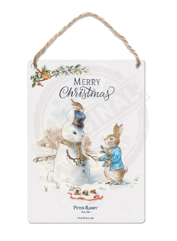 Peter Rabbit Christmas - Snowman Mini Metal Sign 15Cm X 20Cm Signs