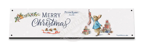 Peter Rabbit Christmas - Stocking Mini Metal Sign 15Cm X 20Cm Signs